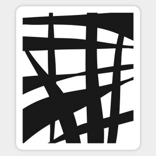 Abstract, Mono, Black and White, Ink, Stripes Sticker